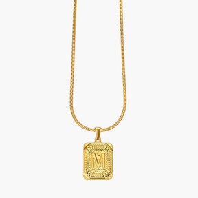 Colar inicial com letras de bolhas douradas brilhantes