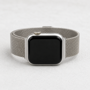 Pulseira de luxo Apple Watch em aço platina