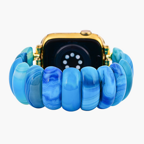 Pulseira de Apple Watch em Ágata Azul Lagoon