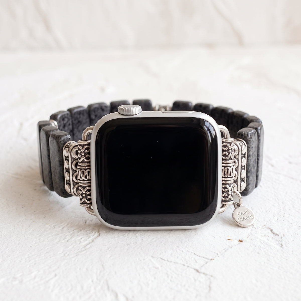 Bracelete elástica Apple Watch em jaspe meia-noite