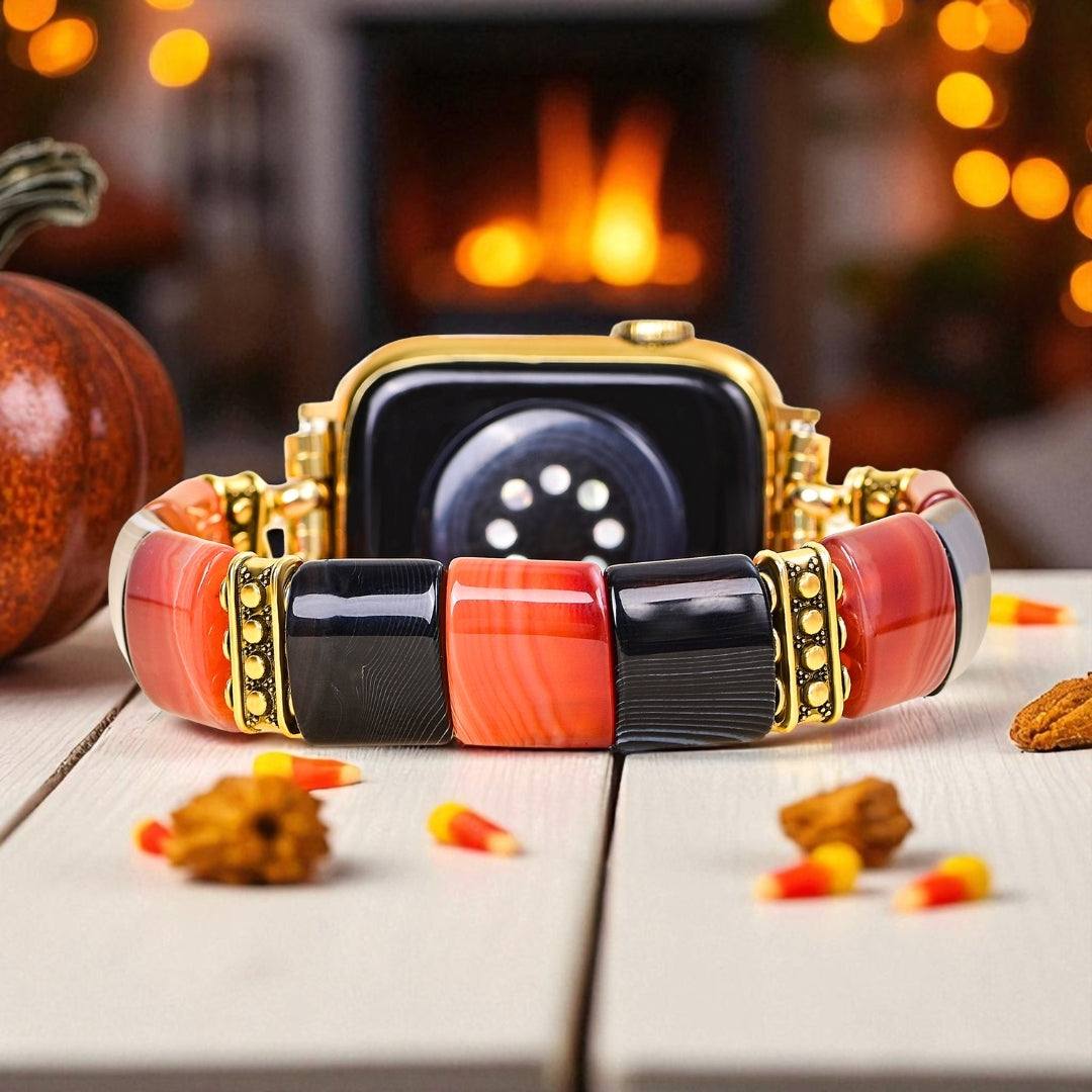 Pulseira Haunted Stripes Halloween para Apple Watch