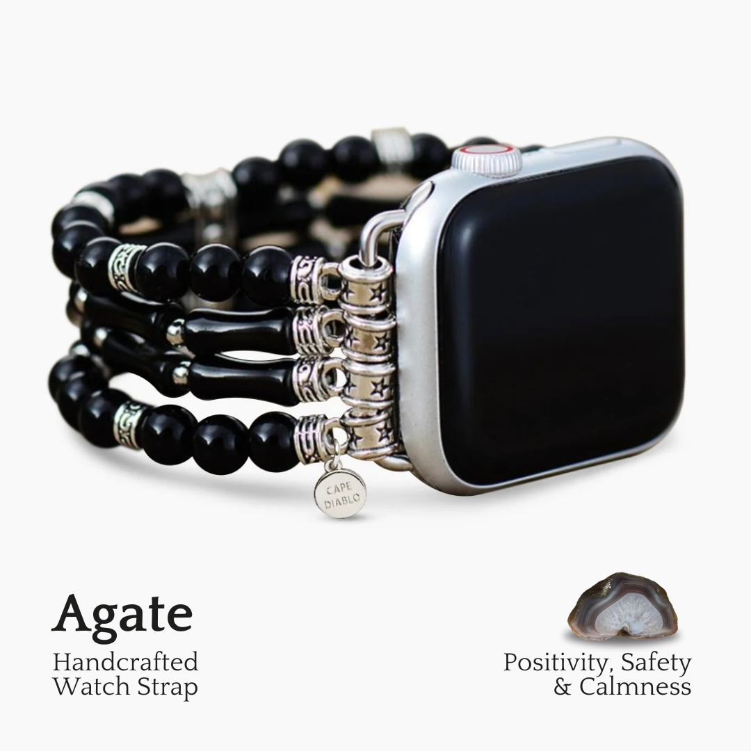 Pulseira elástica de ágata luz da lua para Apple Watch