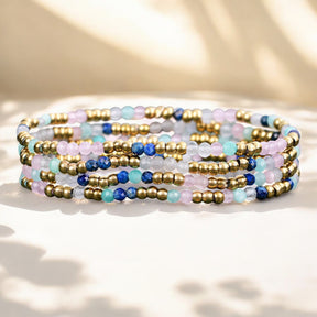 Conjunto de Pulseiras de Lápis-Lazúli e Amazonite