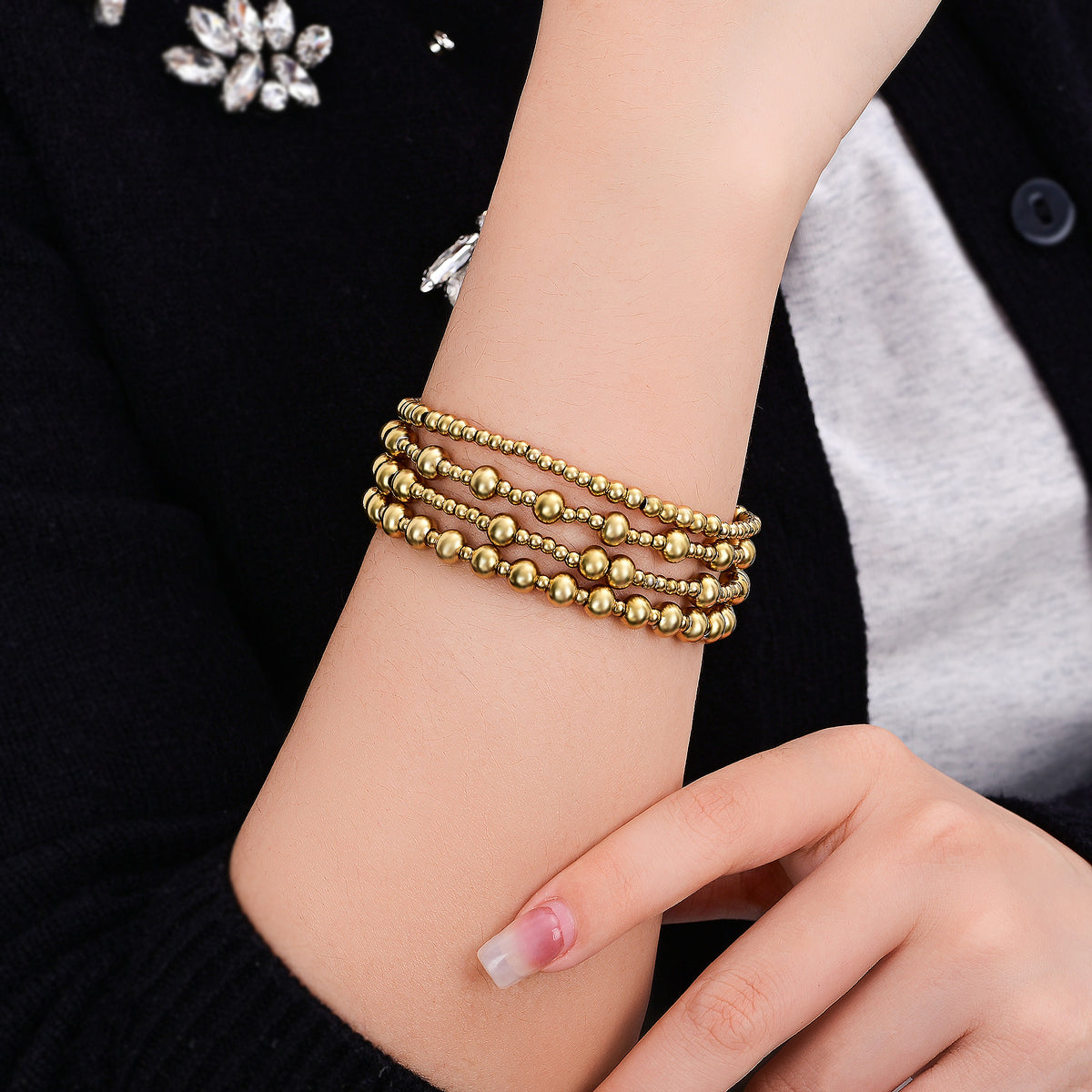 Conjunto de pulseiras Golden Demure