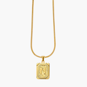 Colar inicial com letras de bolhas douradas brilhantes