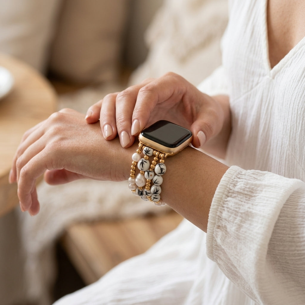 Bracelete Apple Watch Porcelain Garden Bamboo Mist