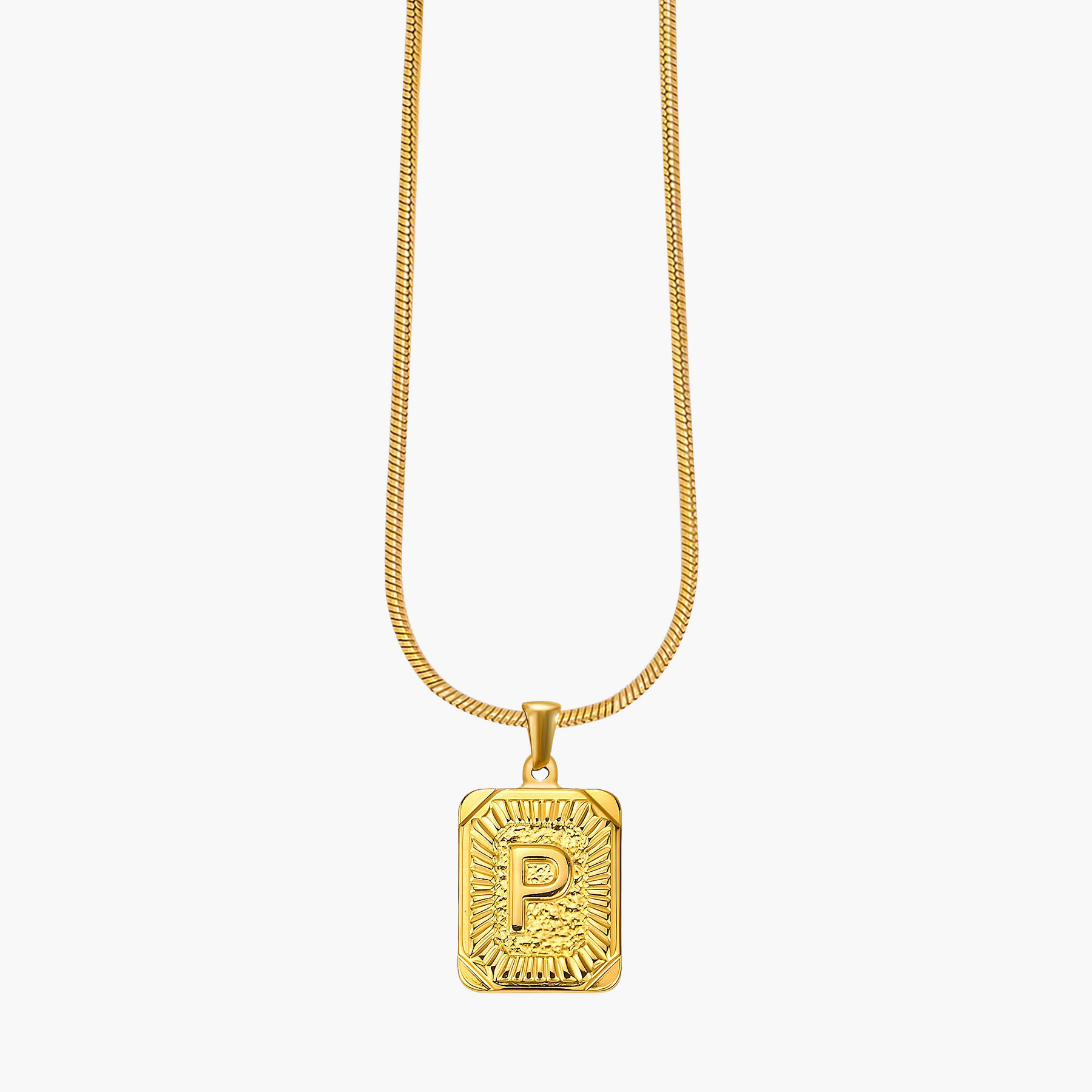 Colar inicial com letras de bolhas douradas brilhantes