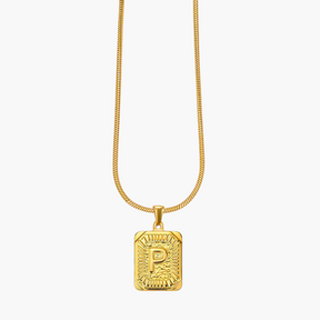 Colar inicial com letras de bolhas douradas brilhantes