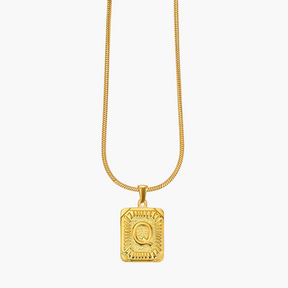 Colar inicial com letras de bolhas douradas brilhantes