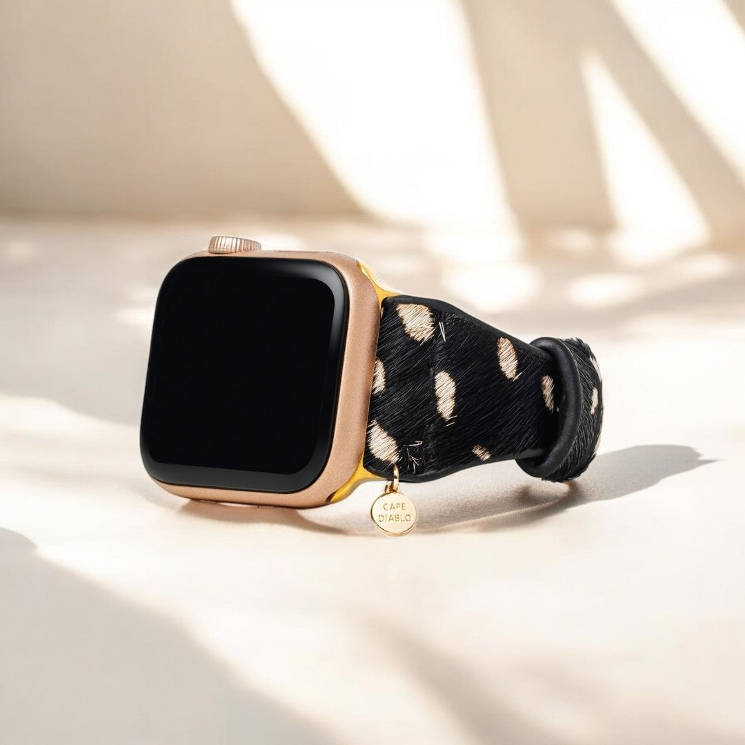 Pulseira Apple Watch em pele Safari monocromática