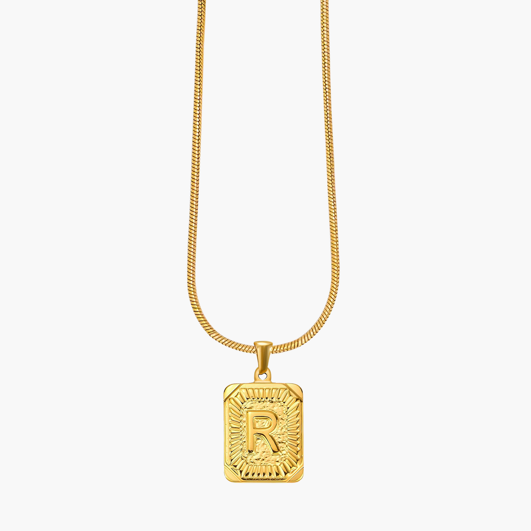 Colar inicial com letras de bolhas douradas brilhantes