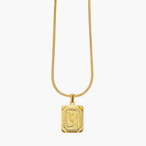 Colar inicial com letras de bolhas douradas brilhantes