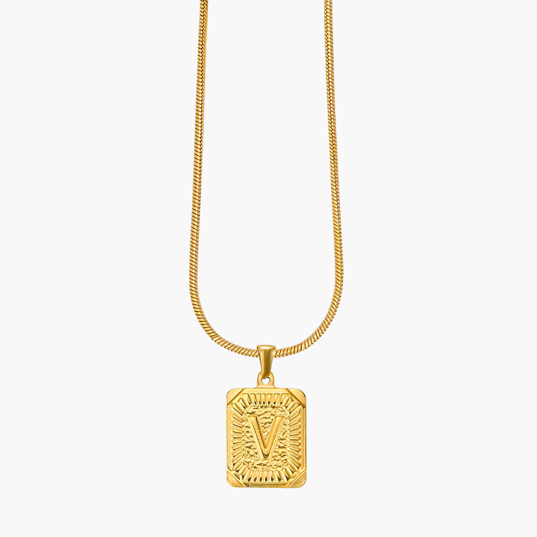Colar inicial com letras de bolhas douradas brilhantes