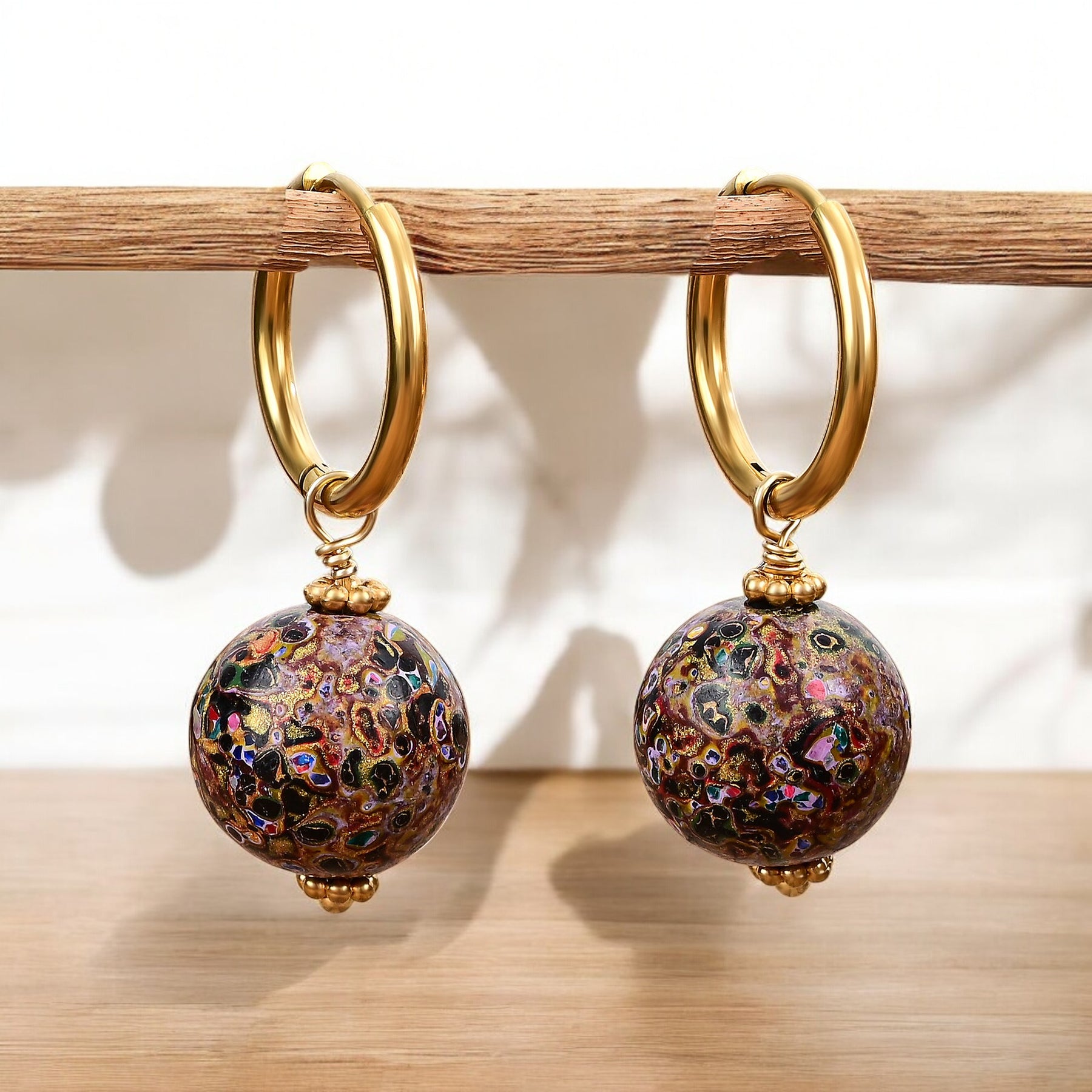 Brincos de Argola com Orbe Pontilhado Cosmic Bloom