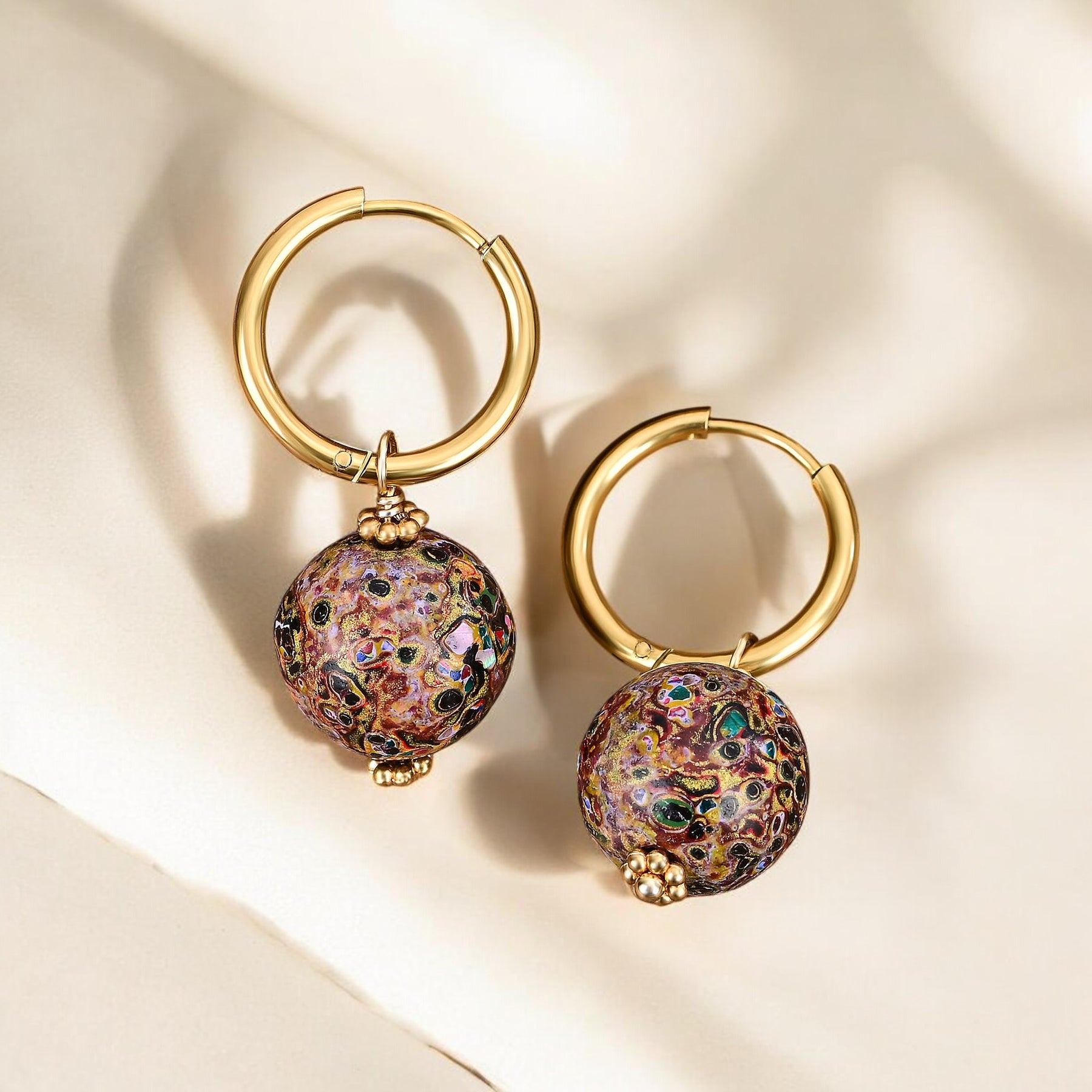 Brincos de Argola com Orbe Pontilhado Cosmic Bloom