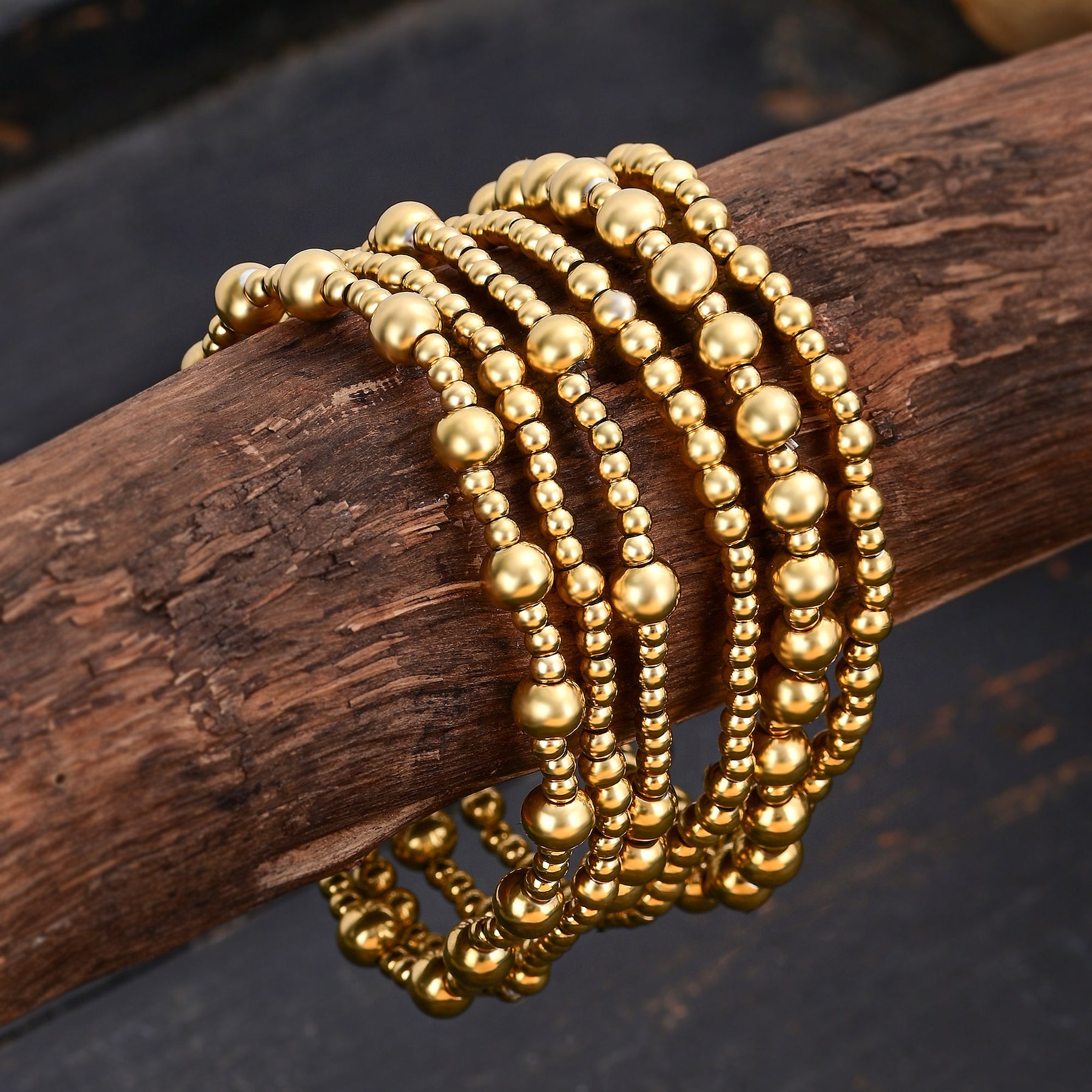 Conjunto de pulseiras Golden Demure