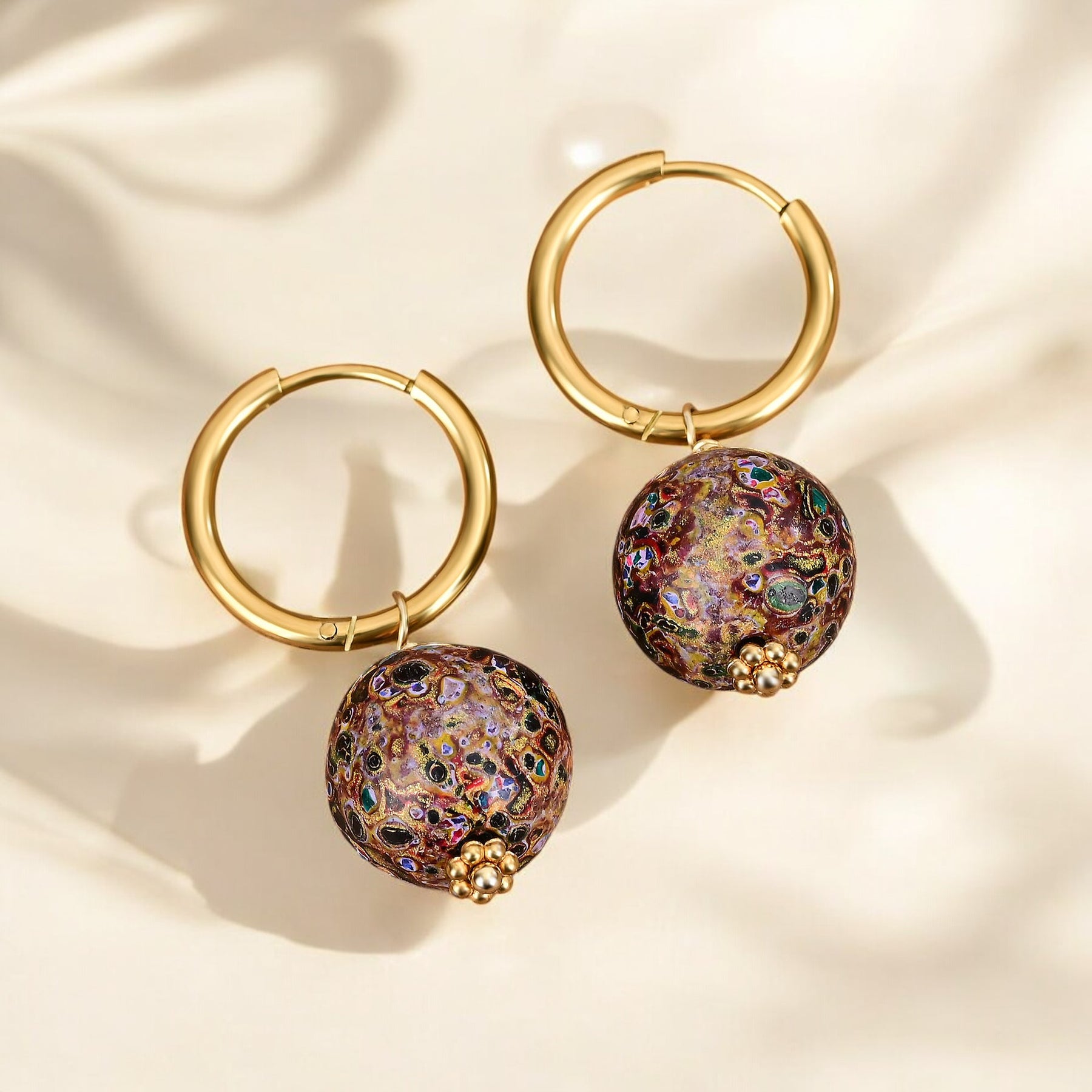 Brincos de Argola com Orbe Pontilhado Cosmic Bloom