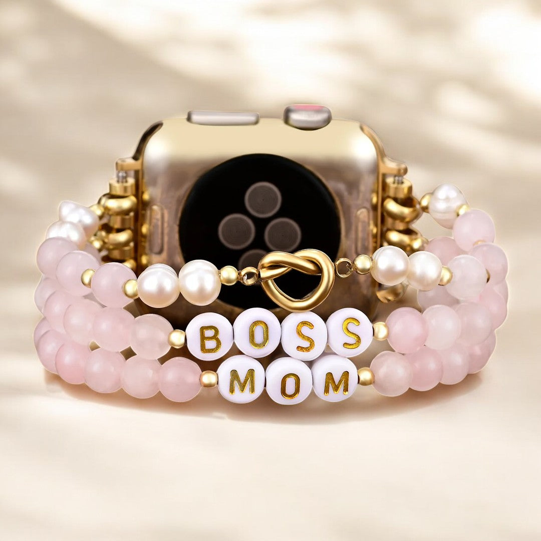 Pulseira Elástica Boss Mom Rose Quartz para Apple Watch