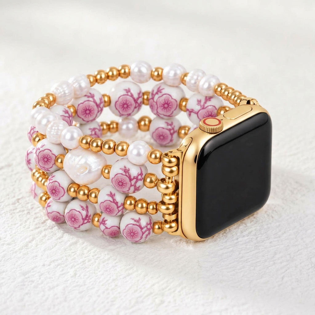 Bracelete Apple Watch Porcelain Garden Cherry Blossom