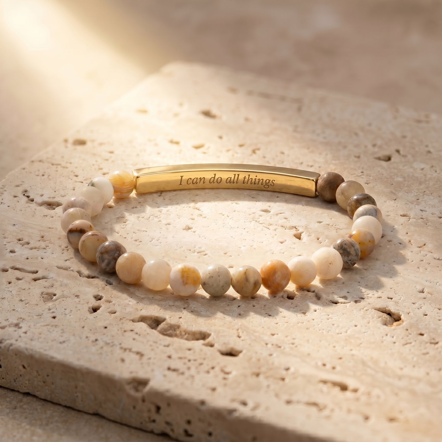 Pulseira de Pedra Pastel Mensagem Secreta