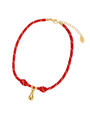 Colar de Corda com Letra Bolha Dourada