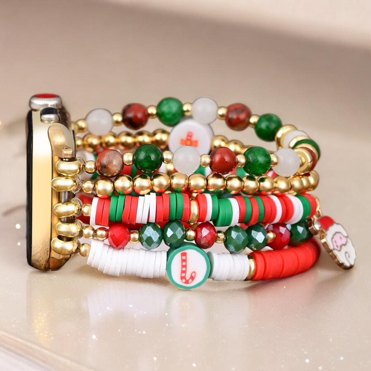 Correia elástica Santa Sparkle para Apple Watch