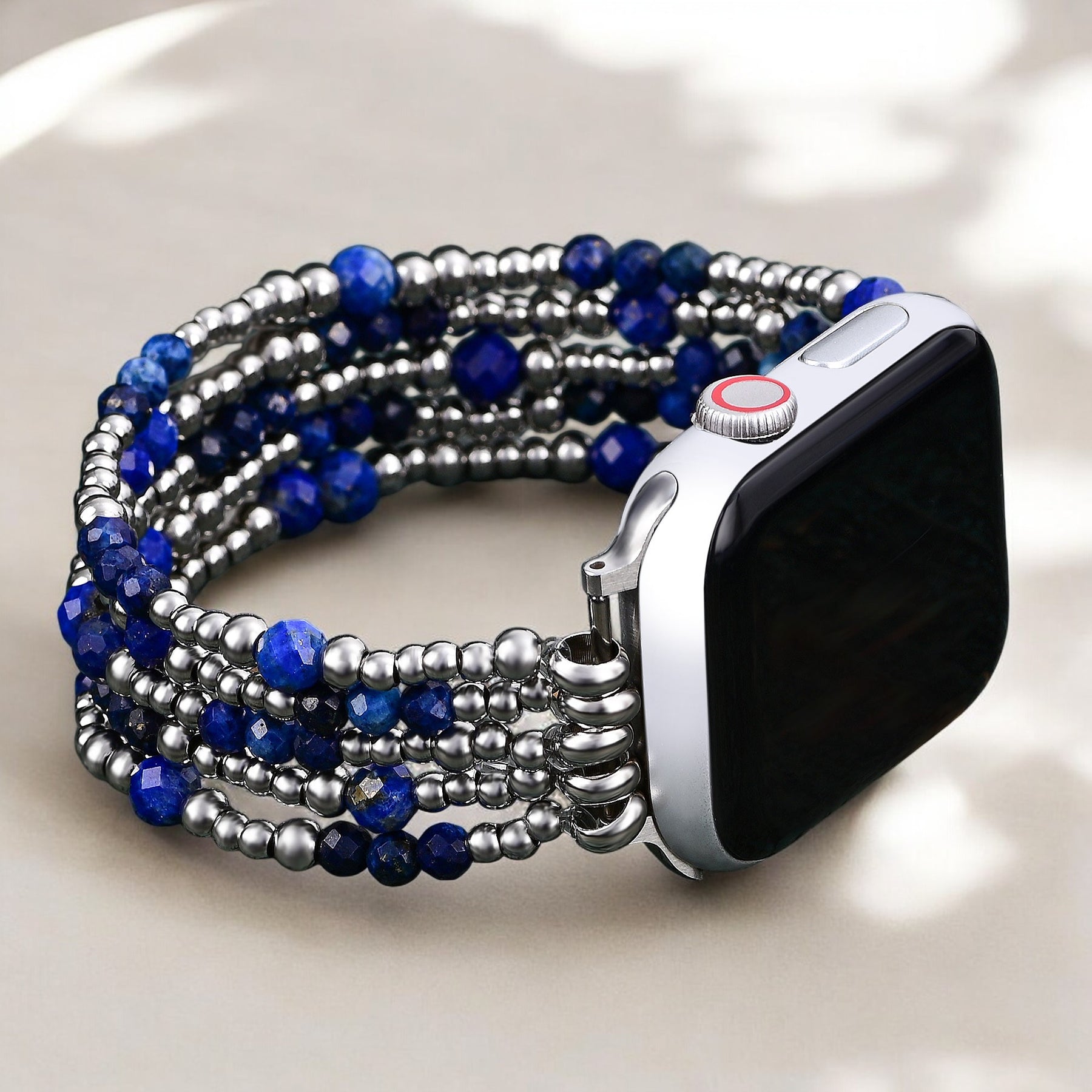Correia elástica prateada Azure Serenity para Apple Watch
