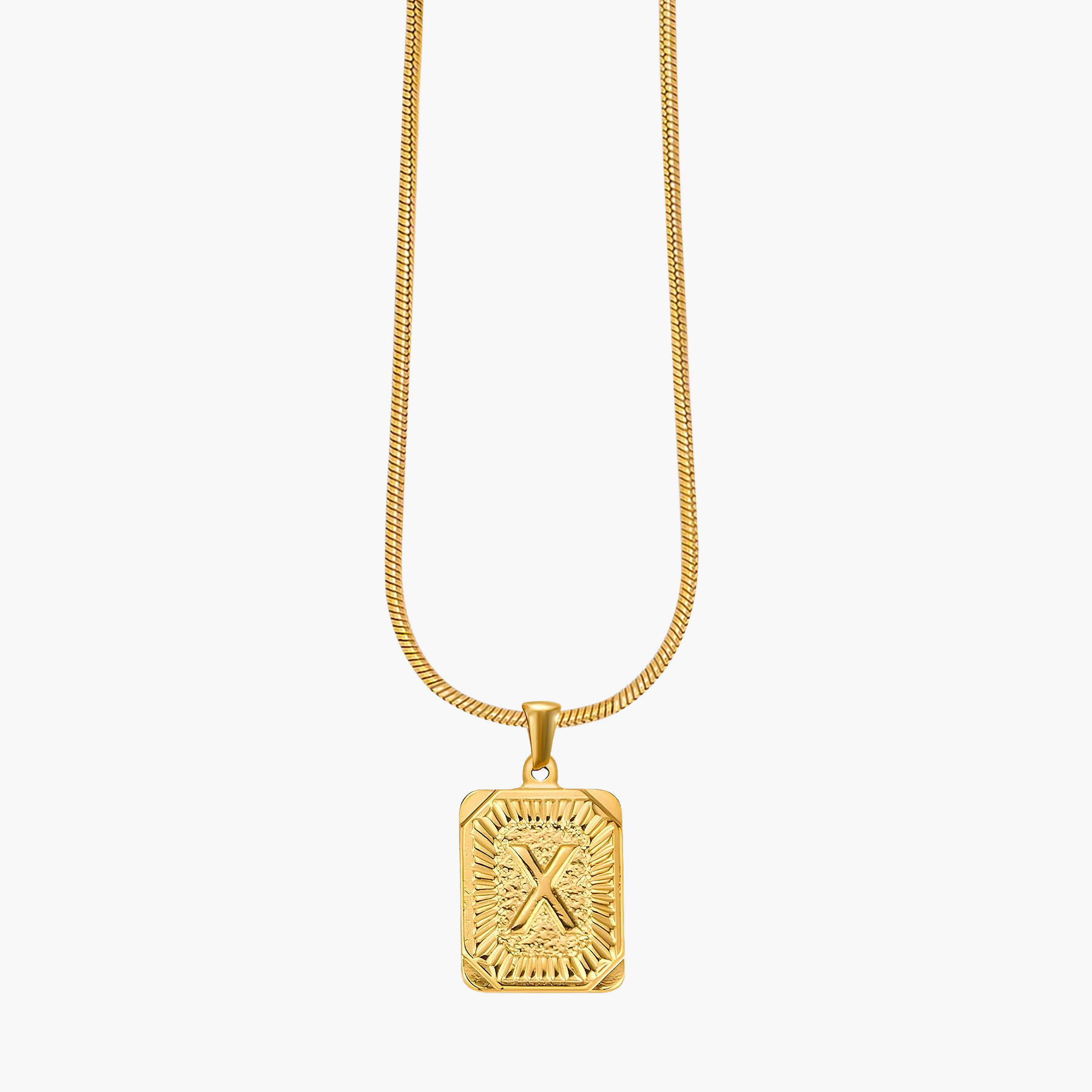 Colar inicial com letras de bolhas douradas brilhantes