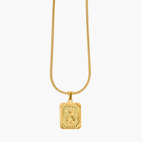 Colar inicial com letras de bolhas douradas brilhantes