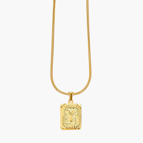 Colar inicial com letras de bolhas douradas brilhantes