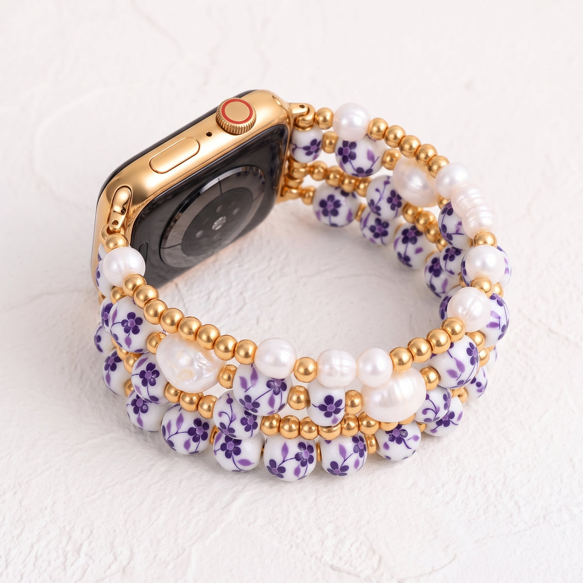 Bracelete Apple Watch Porcelain Garden Violet Bloom