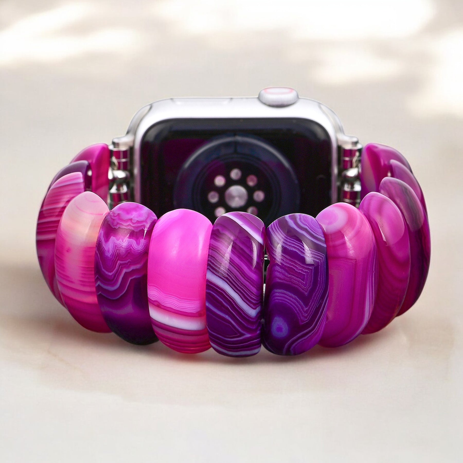Pulseira elástica Radiant Orchid Agate para Apple Watch