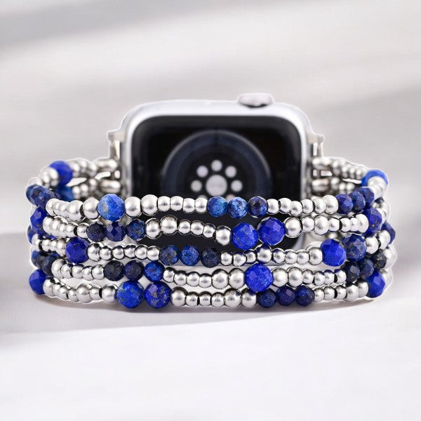 Correia elástica prateada Azure Serenity para Apple Watch
