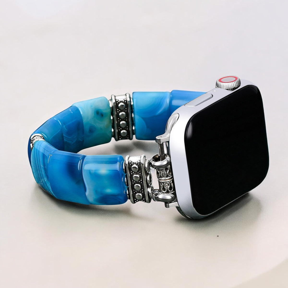 Pulseira de Apple Watch em Ágata do Abismo Sereno