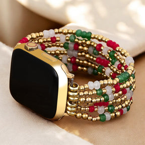Correia elástica Golden Holly Cheer para Apple Watch