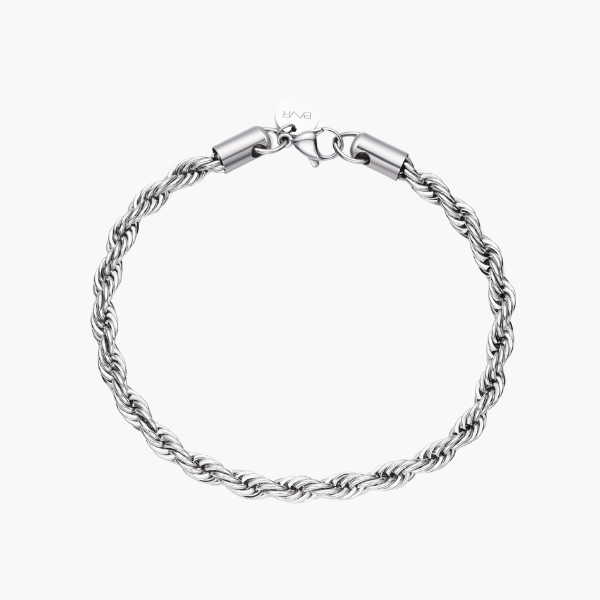 Pulseira de Corda (Prateada) 5mm