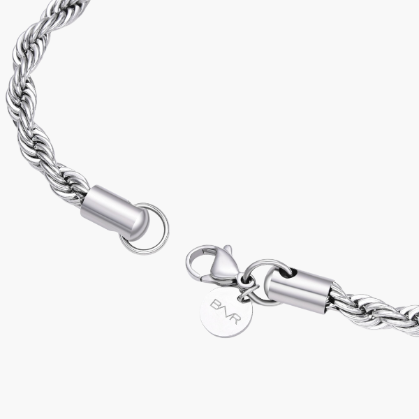 Pulseira de Corda (Prateada) 5mm