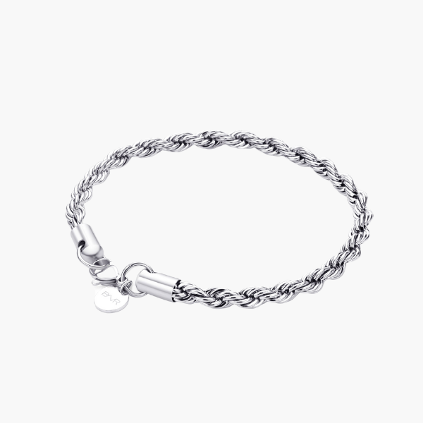 Pulseira de Corda (Prateada) 5mm
