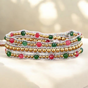 Pulseira Envolvente de Brilho Natalício Alegre