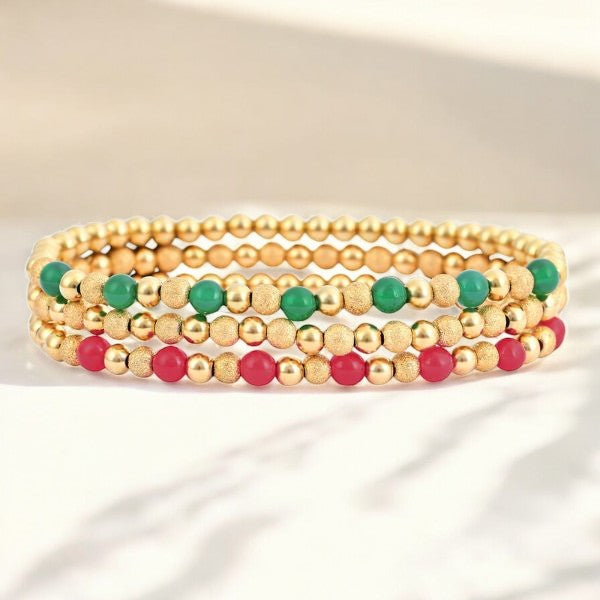 Conjunto de Pulseiras Elegância Festiva de Natal