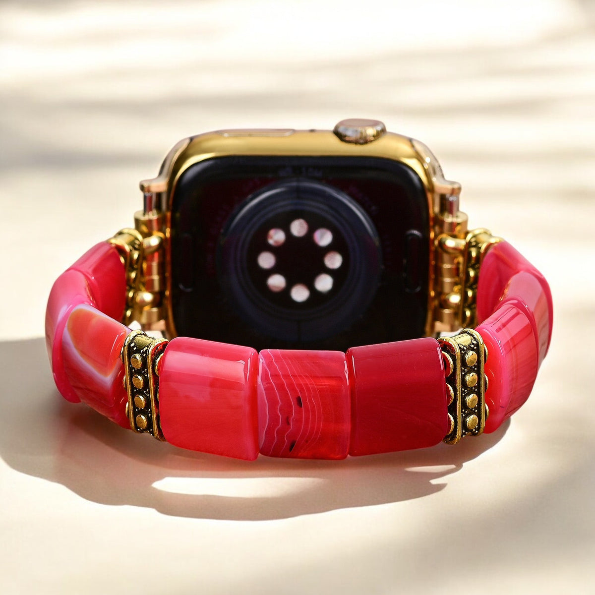 Pulseira Elástica de Ágata Ruby Essence para Apple Watch