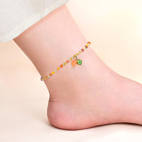 Pulseira de Ankle de Ágata Brilhante do Sol