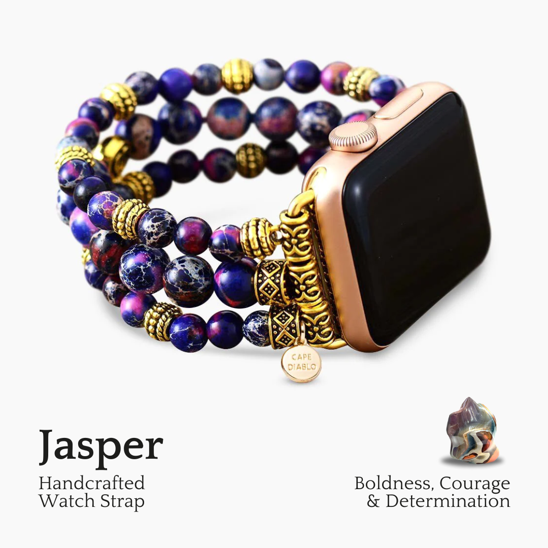 Pulseira elástica para Apple Watch em jaspe roxo