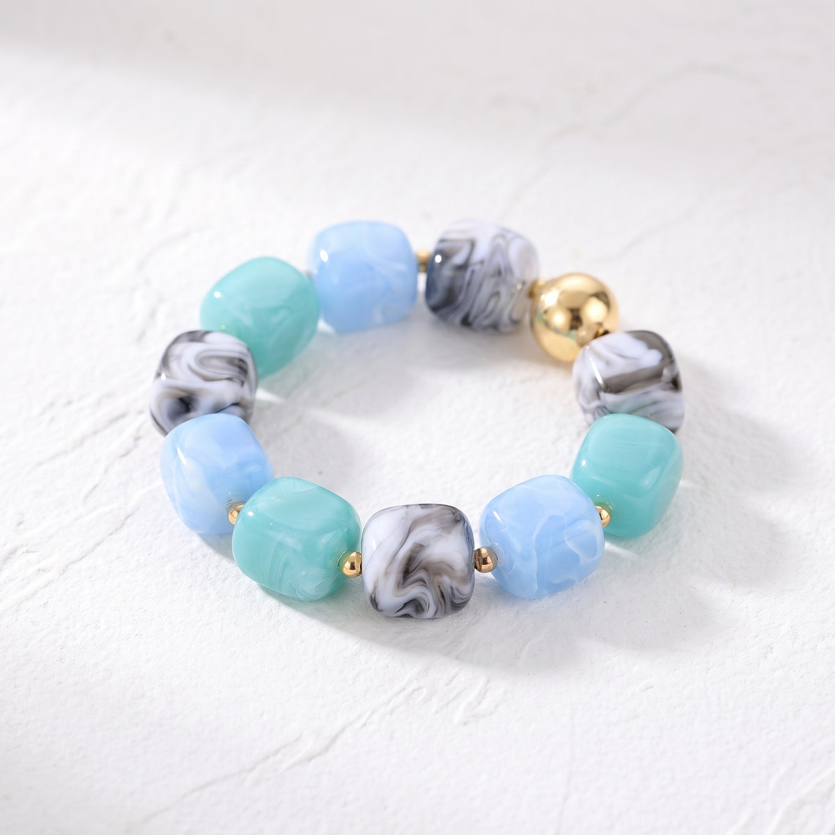 Pulseira Ocean Mist de contas grossas mistas
