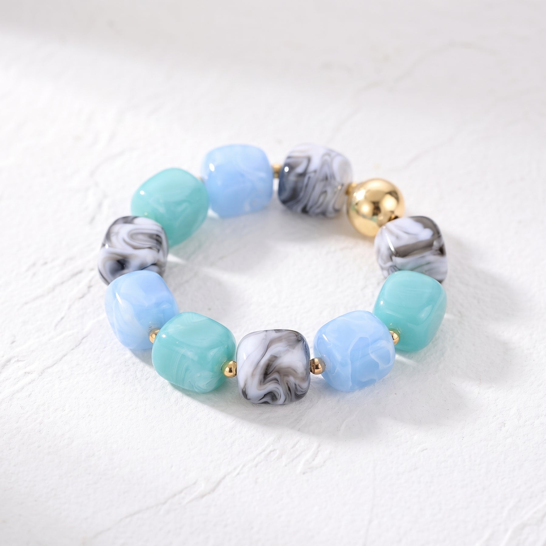 Pulseira Ocean Mist de contas grossas mistas