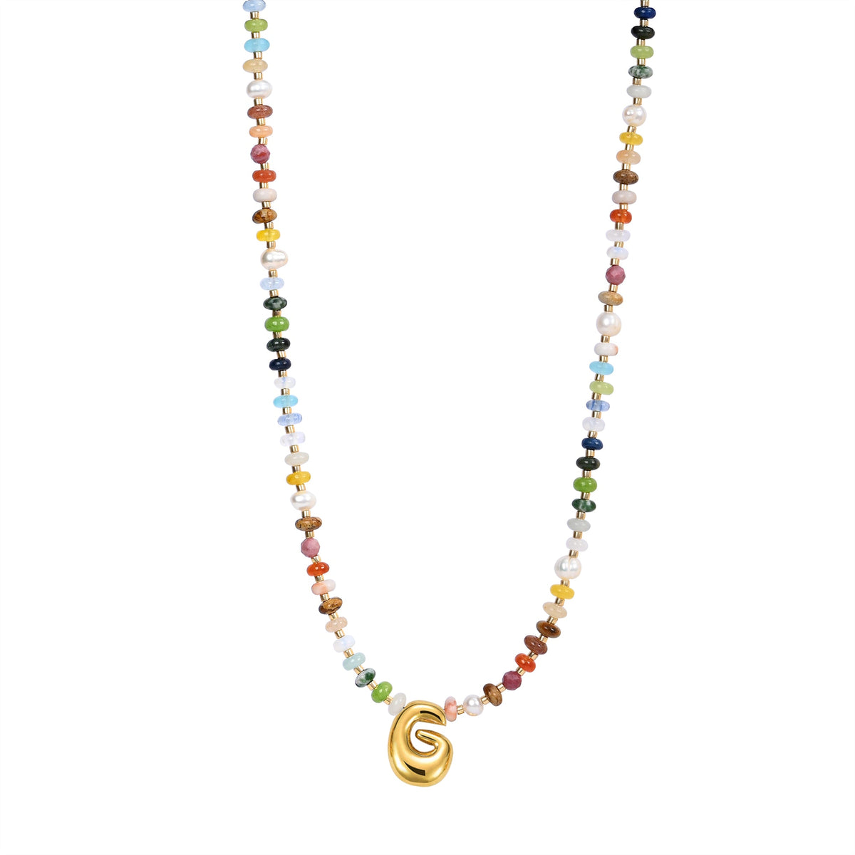 Colar com Letras em Bolha Multicoloridas