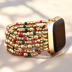 Pulseira Mágica Dourada de Natal para Apple Watch