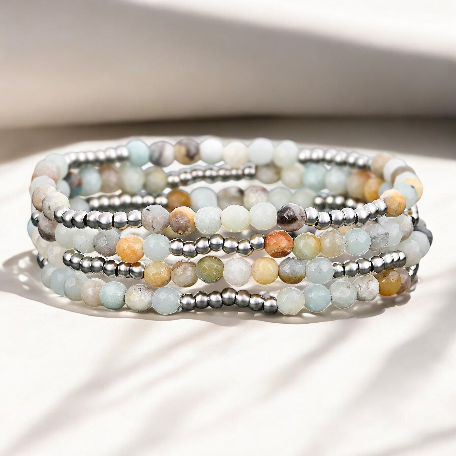 Conjunto de Pulseiras Brilho de Amazonite
