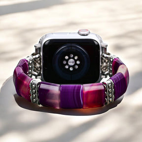 Pulseira elástica Amethyst Aura Agate para Apple Watch