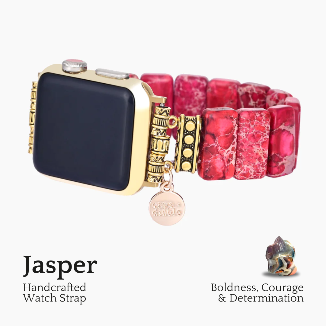 Pulseira elástica Scarlet Tibetan Jasper para Apple Watch